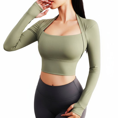 Cloud Hide Women’s Long Sleeve Yoga Crop Top