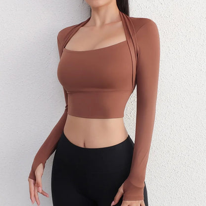 Cloud Hide Women’s Long Sleeve Yoga Crop Top