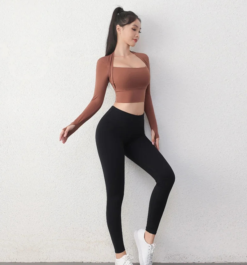 Cloud Hide Women’s Long Sleeve Yoga Crop Top