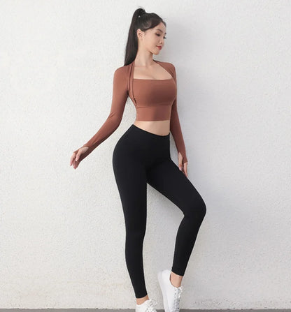 Cloud Hide Women’s Long Sleeve Yoga Crop Top